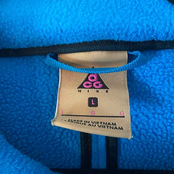 Nike ACG Blue Orange Polar Fleece Full Zip Jacket Gorpcore Men's size Large - Picture 2 of 10